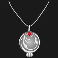 Silver pendant with a red stone. Elena Gilbert Necklace vector