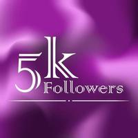 5 k Followers Card Celebration Vector