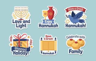 Hannukah Greeting Stickers vector