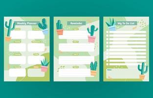 Cactus Journal Template vector