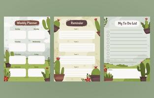 Cactus Journal template vector