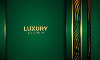 Dark green and golden lines abstract background. vector