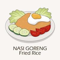 Hand drawn fried rice with egg in vector design