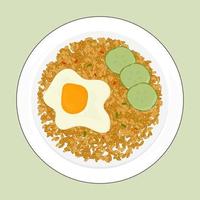 Hand drawn fried rice with egg in vector design