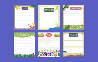 Cute Spring Nature Planner Template vector