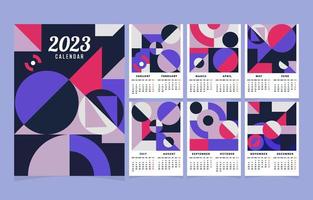 Geometric 2023 Calendar Template vector