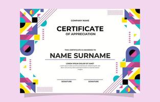 Modern Geometric Certificate Template vector