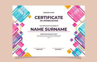 Modern Colorful Certificate Template For Seminar Or University vector