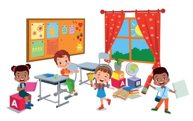cute students in class at school