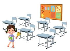 cute students in class at school vector