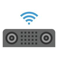 SPEAKER BLUETOOTH ICON FLAT COLOR VECTOR .