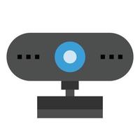 WEB CAMERA ICON FLAT COLOR VECTOR .