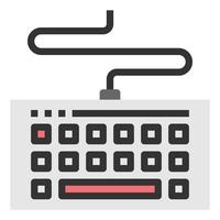 KEYBOARD ICON FLAT COLOR VECTOR .