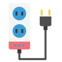 POWER STRIP ICON FLAT COLOR VECTOR .