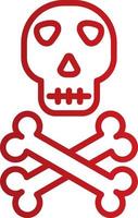 icono de vector de calavera de muerte