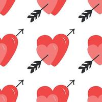 Simple pattern hearts with arrow for valentine's day cards, posters, wrapping and design. vector