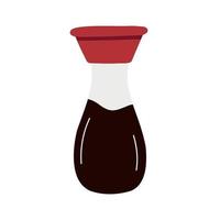 Japanese soy sauce bottle in hand drawn style. Asian food for restaurants menu vector