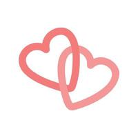 Simple doodle vector two coupled heart for valentine's day cards.