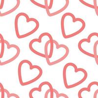 Simple doodle vector two coupled heart pattern.