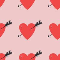 Simple pattern heart with arrow for valentine's day cards, posters, wrapping and design. vector