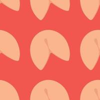 Fortune cookie vector cartoon pattern. Food, dessert, good fortune theme design element.