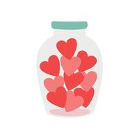 Jar with heart for greeting cards, posters, stickers and seasonal design. vector