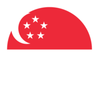 Singapore vlak afgeronde vlag icoon met transparant achtergrond png