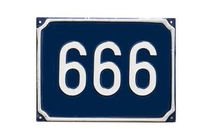 número 666, signo y símbolo del diablo foto