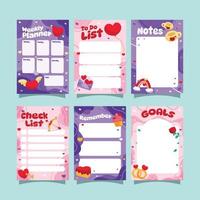 Love Journal Template Page and Table vector