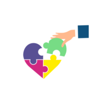 Heart and feelings puzzle png