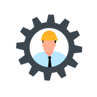 Worker and gear wheel png