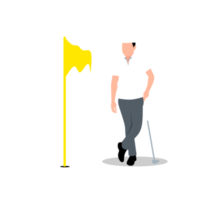 hombre jugando al golf png