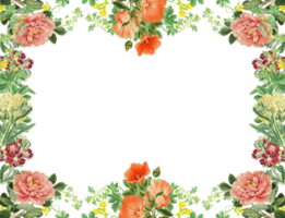 cadre décoratif fleur png