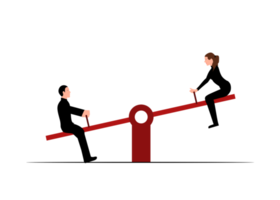 Couple play Seesaw game png