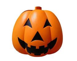 Angry Orange Pumpkin for Halloween isolated on white background with clipping path photo