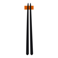 A pair black and yellow chopstick png
