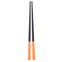 A pair black and yellow chopstick png
