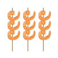 Grilled shrimp satay to eat any time png