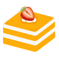 caixa de sobremesa laranja com cobertura de creme de morango png