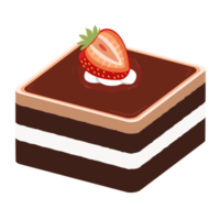 caixa de sobremesa de bolo de brownie, decoração de tema de comida png