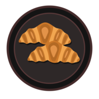 croissant-symbolillustration für ihr frühstückslebensmittelthema png