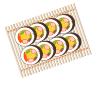 Gimbap traditional Korean food with rice wrapped in seaweed png