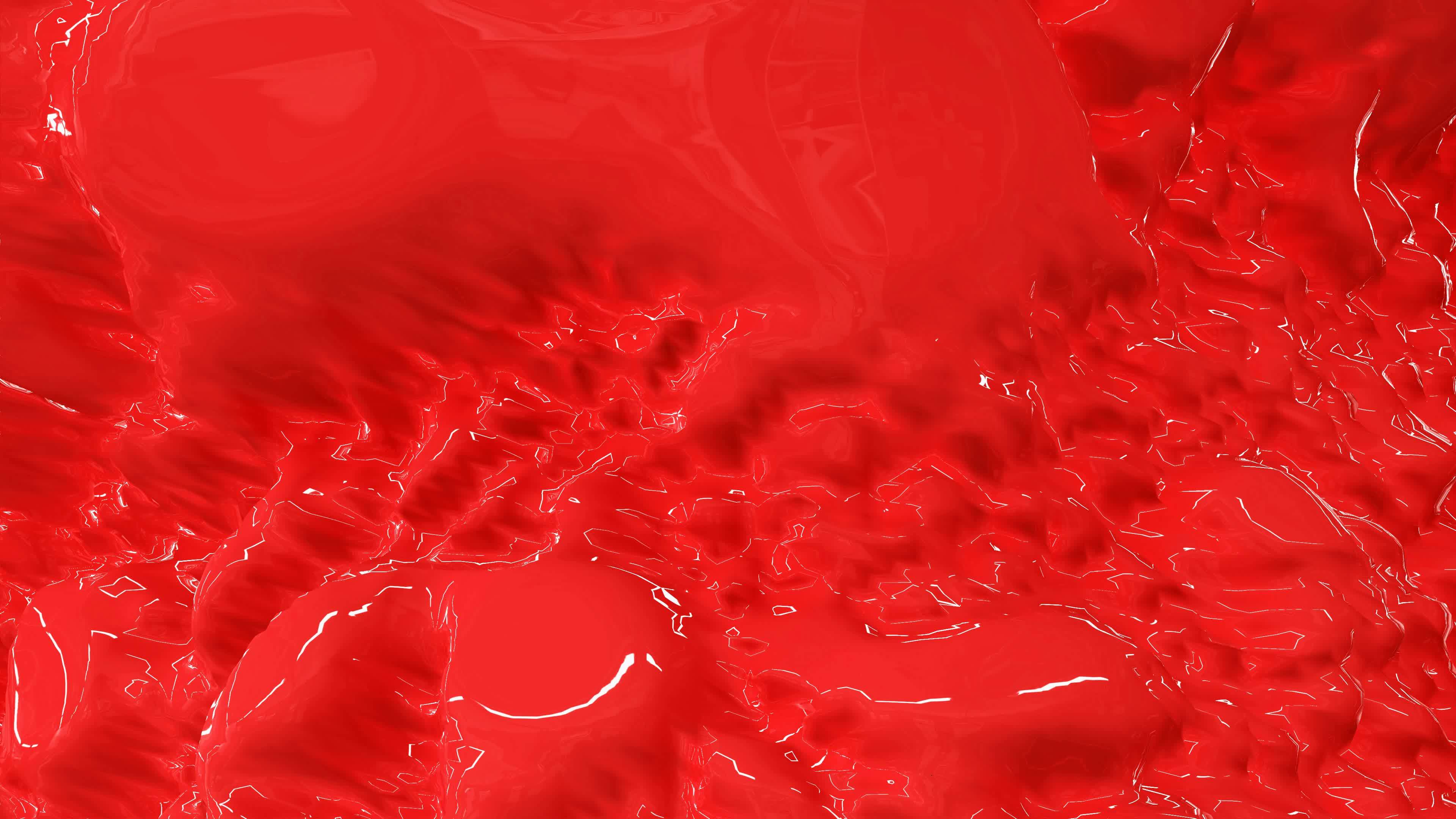 Red bright beautiful flowing water, red-colored liquid like ketchup