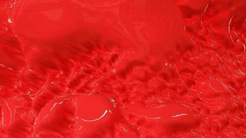 Red bright beautiful flowing water, red-colored liquid like ketchup, tomato juice or blood. Abstract background. Video in high quality 4k, motion graphics design