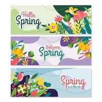 Spring Banner Backgrounds Set vector