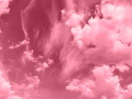 Beautiful creative sky with white cirrus and cumulus clouds in trendy color 2023 Viva Magenta. photo