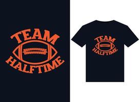 Team halftime illustrations for print-ready T-Shirts design vector