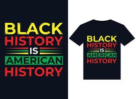 la historia negra es ilustraciones de la historia americana para el diseño de camisetas listas para imprimir vector