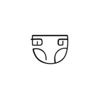 Baby Diaper Line Style Icon Design vector