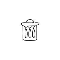Bin Line Style Icon Design vector